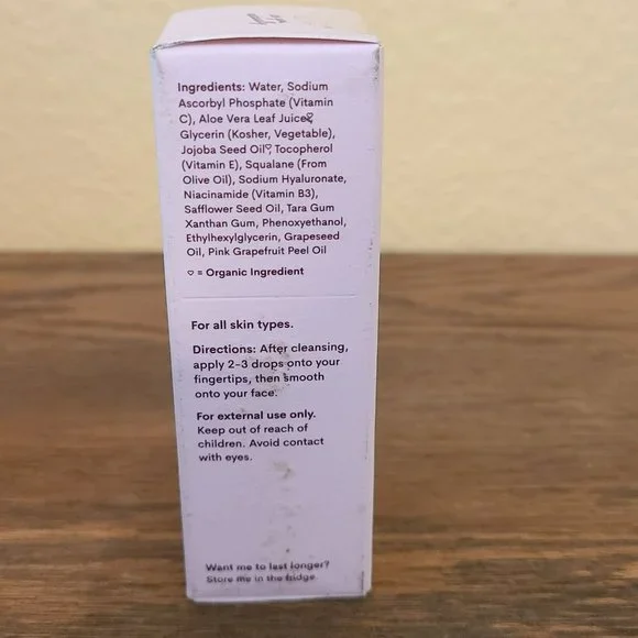 Fleur & Bee Vit C Serum w Hyaluronic Acid Vit E Vegan Anti Aging Wrinkle Reducer - Picture 2 of 5